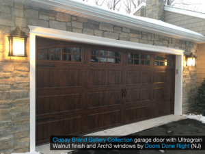 Doors Done Right - Clopay Gallery Collection Garage Door With Walnut Finish SiDe View 1 300x225